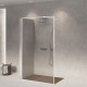 Скляна бездверна перегородка для душу SDG FALLS 80x140 см прозоре скло 8мм, профіль хром (індивідуальні розміри та кольори під замовлення)