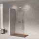 Скляна бездверна перегородка для душу SDG FALLS 80x140 см прозоре скло 8мм, профіль хром (індивідуальні розміри та кольори під замовлення)