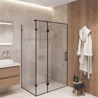 Скляна душова кабіна SDG BRAUN 90x80 см прозоре скло 8мм, профіль хром (індивідуальні розміри та кольори під замовлення)