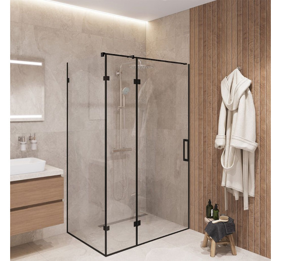 Стеклянная душевая кабина SDG BRAUN 90x80 см прозрачное стекло 8мм, профиль хром (индивидуальные размеры и цвет под заказ)