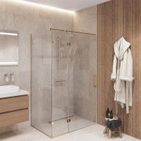 Скляна душова кабіна SDG BRAUN 90x80 см прозоре скло 8мм, профіль хром (індивідуальні розміри та кольори під замовлення)