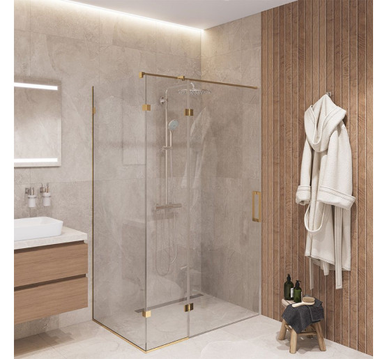 Стеклянная душевая кабина SDG BRAUN 90x80 см прозрачное стекло 8мм, профиль хром (индивидуальные размеры и цвет под заказ)