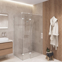 Скляна душова кабіна SDG BRAUN 90x80 см прозоре скло 8мм, профіль хром (індивідуальні розміри та кольори під замовлення)