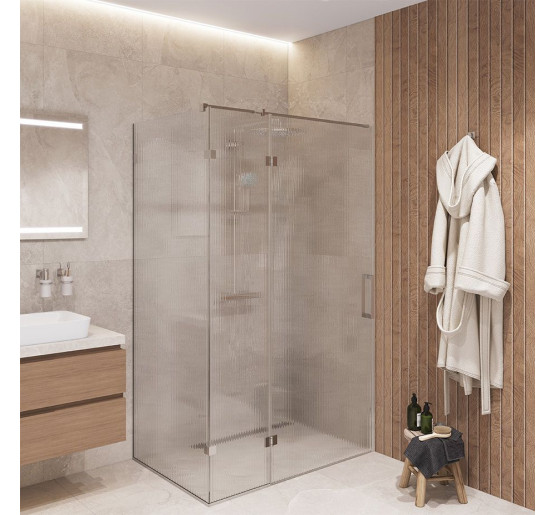 Стеклянная душевая кабина SDG BRAUN 90x80 см прозрачное стекло 8мм, профиль хром (индивидуальные размеры и цвет под заказ)