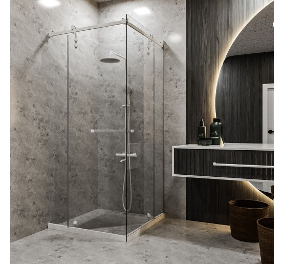 Скляна душова кабіна SDG CATARINA 80x80 см прозоре скло 8мм, профіль хром (індивідуальні розміри та кольори під замовлення)