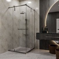 Скляна душова кабіна SDG CATARINA 80x80 см прозоре скло 8мм, профіль хром (індивідуальні розміри та кольори під замовлення)