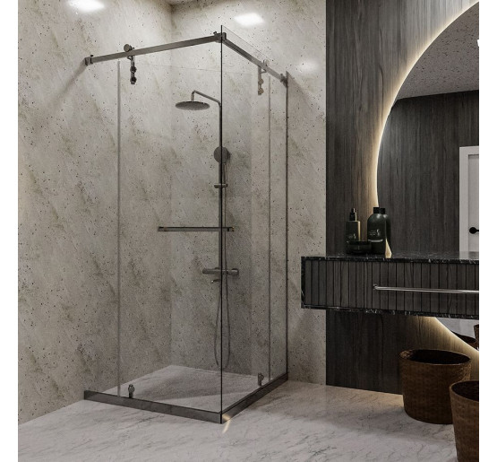 Скляна душова кабіна SDG CATARINA 80x80 см прозоре скло 8мм, профіль хром (індивідуальні розміри та кольори під замовлення)
