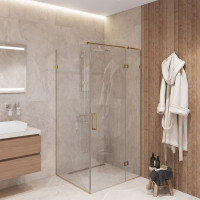 Скляна душова кабіна SDG CRISTAL 90x80 см прозоре скло 8мм, профіль хром (індивідуальні розміри та кольори під замовлення)