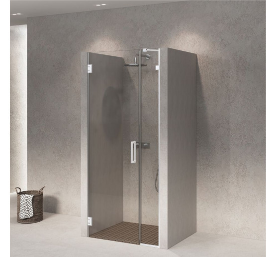 Скляні двері для душу SDG COLOMBO 90x200 см прозоре скло 8мм, профіль хром (індивідуальні розміри та кольори під замовлення)