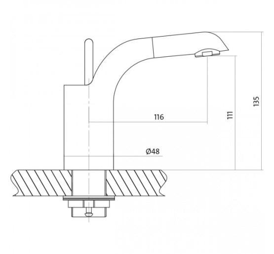 Змішувач для умивальника Cersanit  Luvio з металевим донним клапаном  (S951-142)