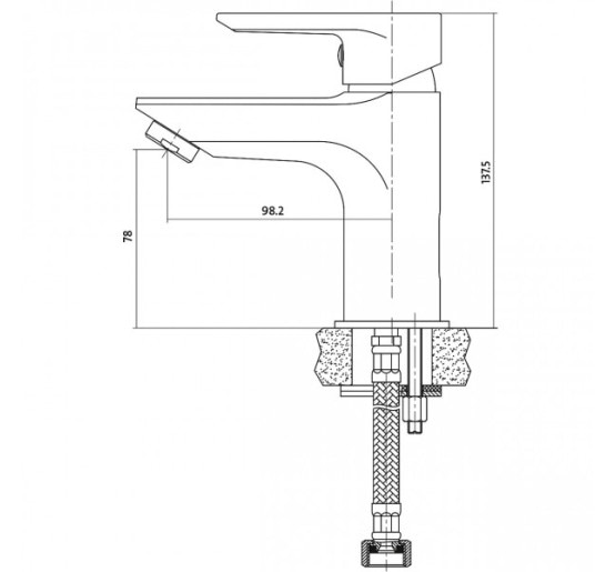 Змішувач для умивальника Cersanit Vero з металевим донним клапаном (S951-145)