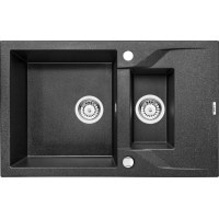 Гранитная мойка 1,5 чаши с укороченным стоком Deante Andante графитовая (ZQN 2513) 