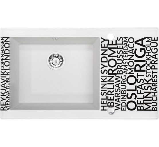 Кухонна мийка скляна з графікою Deante Capella край круглий (ZSC AA1C)