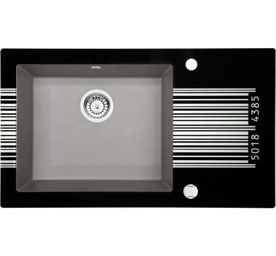 Кухонная мойка стеклянная с графикой Deante Capella край трапецевидный (ZSC SD2C)