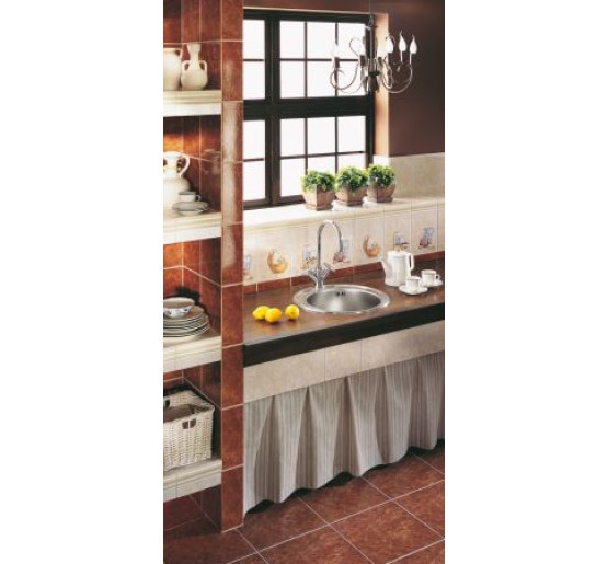 Кухонная мойка стальная 1 чаша без крыла для сушки Deante Cornetto декор (ZHC 3813)