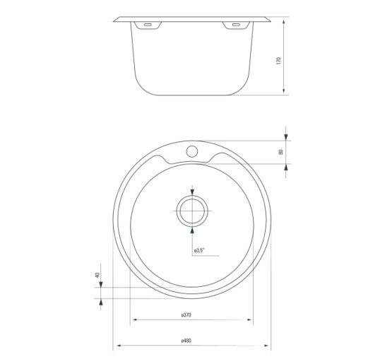 Кухонна мийка стальна 1 чаша без крила для сушки Deante Cornetto декор (ZHC 3813)