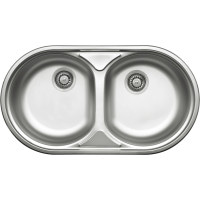 Кухонна мийка стальна 2 чаші Deante Duet декор (ZYD 3203)