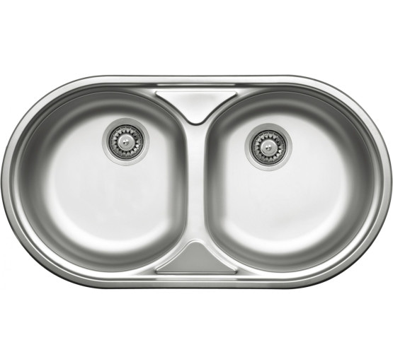 Кухонна мийка стальна 2 чаші Deante Duet декор (ZYD 3203)