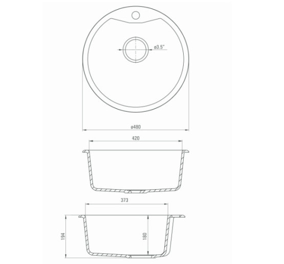 Кухонна мийка гранітна Deante Fiesta Solis графітова (ZRS 2803) 