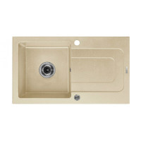Гранитная кухонная мойка 1 чаша с крылом для сушки Deante Funk бежевый (ZQQ 7113) 