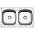 Кухонна мийка стальна 2 чаші без крила для сушки Deante Maredo декор (ZYU 3203)
