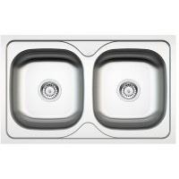 Кухонна мийка стальна 2 чаші без крила для сушки Deante Maredo декор (ZYU 3203)