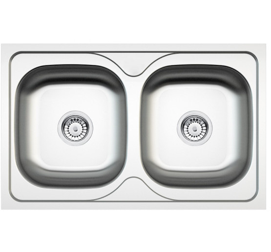 Кухонна мийка стальна 2 чаші без крила для сушки Deante Maredo декор (ZYU 3203)