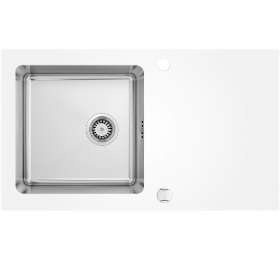 Кухонна мийка скляна з графікою Deante Pallas край трапецевидний (ZSP 0W2C)