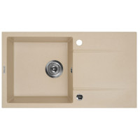 Гранітна кухонна мийка 1 чаша з крилом для сушки Deante Piva бежевий (ZQI 7113) 