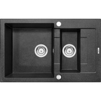 Гранітна кухонна мийка на 1,5 чаші з укороченим стоком Deante Rapido графітовий (ZQK 2513) 