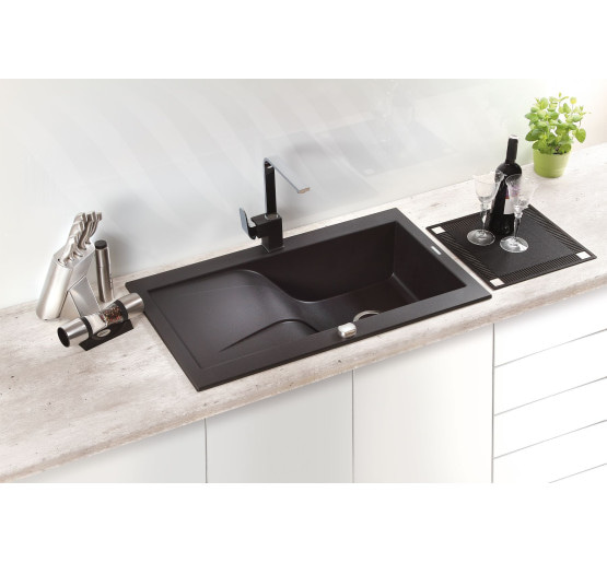 Гранітна кухонна мийка Deante Rapsodia графітовий металік (ZQR G113) 