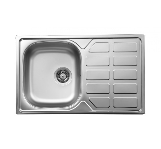 Кухонна мийка стальна 1 чаша з крилом для сушки Deante Soul декор (ZEO 3113)