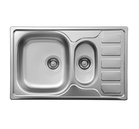 Кухонна мийка стальна 1,5 чаші з крилом для сушки Deante Soul декор (ZEO 3513)