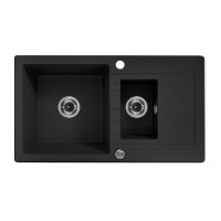 Гранітна кухонна мийка 1,5 чаші з крилом для сушки Deante Zorba графітовий (ZQZ 2513) 