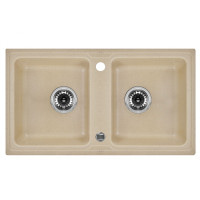 Гранітна кухонна мийка 2 чаші Deante Zorba бежевий (ZQZ 7203) 