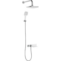 Душовий комплект прихованого монтажу з термостатичним змішувачем Deante Lobelia хром/білий (NAC 691T)