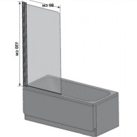Штора для ванни Eger 80x150 прозоре скло, ліва (599-02) 