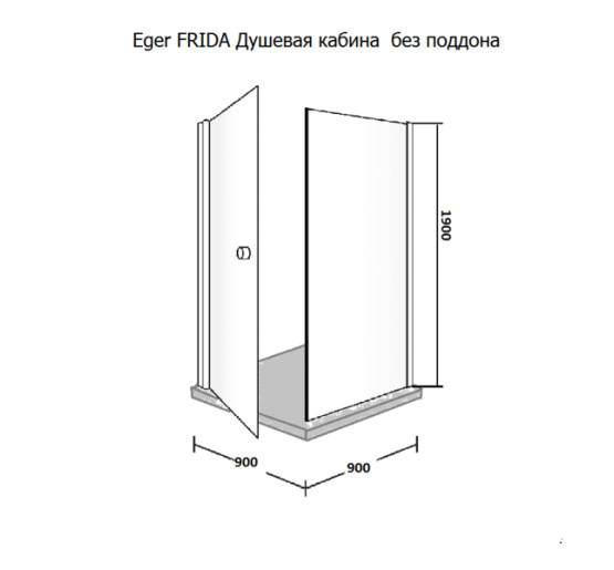 Душова кабіна Eger FRIDA 90x90 з піддоном скло "Frizek" (599-151-15)