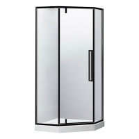 П`ятикутна душова кабіна з піддоном Eger A LÁNY 100x100 з прозорим склом профіль чорний (599-553 Black)