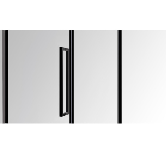 П'ятикутна душова кабіна без піддоном Eger A LÁNY 100x100 з прозорим склом профіль чорний (599-553/1 Black)