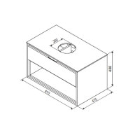 Комплект шкафчик+раковина Excellent Туто 60 белая/бетон (MLEX.0102.600.WHCO+UMYWALKA)