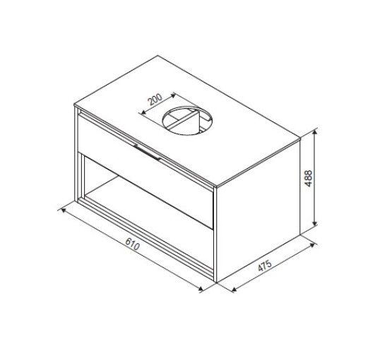 Комплект шкафчик+раковина Excellent Туто 60 белая/бетон (MLEX.0102.600.WHCO+UMYWALKA)