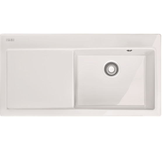 Кухонна мийка Franke Mythos MTK 611-100 (124.0335.707) керамічна - врізна - колір Білий крило зліва
