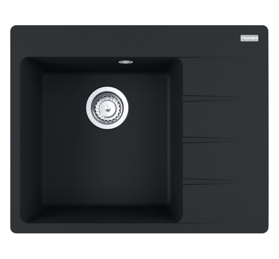 Кухонна мийка Franke Centro CNG 611-62 TL (114.0630.458) гранітна - врізна - крило праворуч - колір Чорний матовий