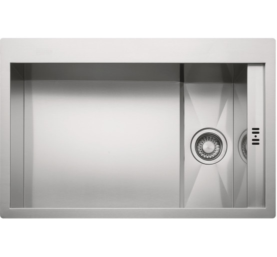 Кухонная мойка Franke Crystal Line CLV 210 (127.0306.327) полированная - монтаж врезной или в уровень со столешницей - нержавеющая сталь / Черное стекло