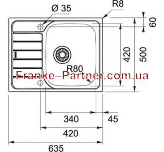 Кухонна мийка Franke Spark SKL 611-63 (101.0598.808) нержавіюча сталь - врізна - оборотна - декорована