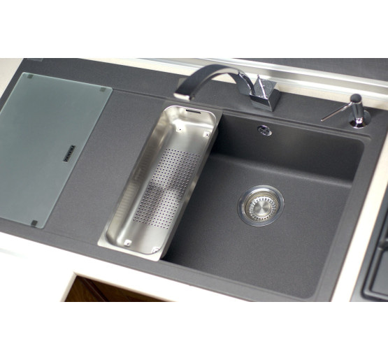 Кухонна мийка Franke Mythos MTG 611, крило праворуч (114.0502.872) гранітна - врізна - колір Мигдаль