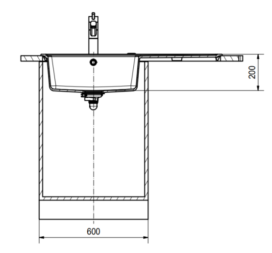 Кухонная мойка Franke Mythos MTG 611, крыло справа (114.0502.872) гранитная - врезная - цвет Миндаль
