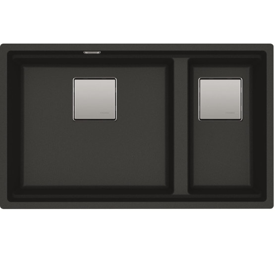 Кухонна мийка Franke KUBUS 2 KNG 120 (125.0517.122) гранітна - монтаж під стільницю - колір Онікс - (коландер та коврик Rollmat у комплекті)