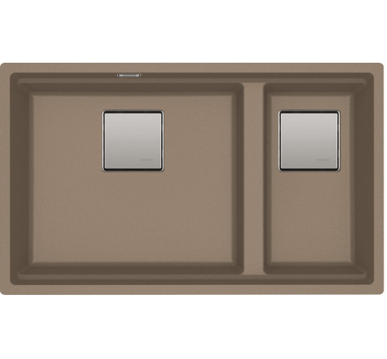 Кухонная мойка Franke KUBUS 2 KNG 120 (125.0517.123) гранитная - монтаж под столешницу - цвет Миндаль - (коландер и коврик Rollmat в комплекте)